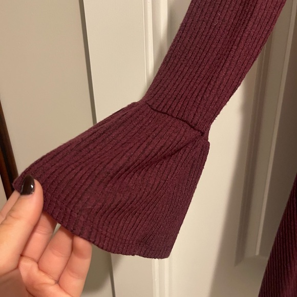 Maroon Wrap Sweater Dress (L) - Picture 2 of 4
